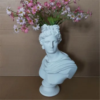 

Nordic Resin Imitation Plaster Vase Apollo Portrait Sculpture Head Vase Flower Arrangement Accessories Home Decor A1376