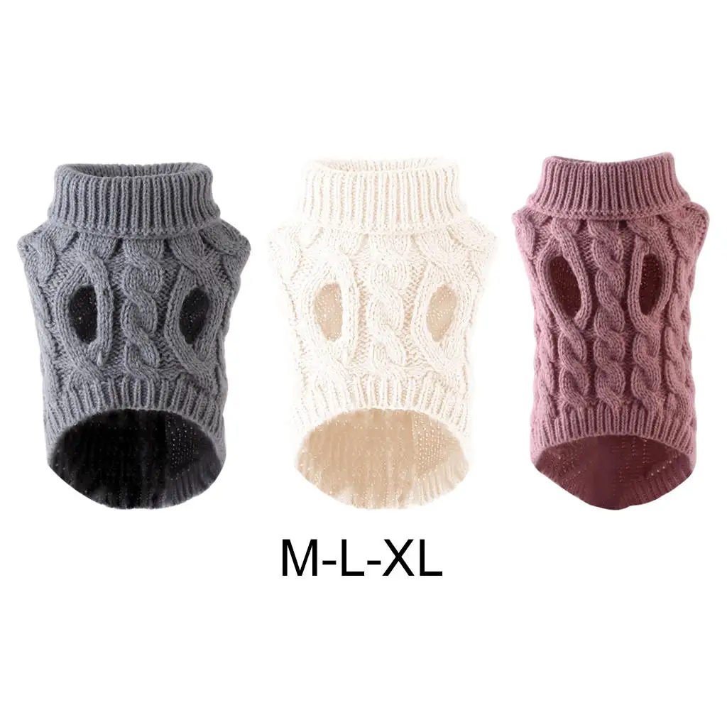 Autumn Winter Dog Jumper Coat, Pet Kitten Clothing Warm Outfits Sweater