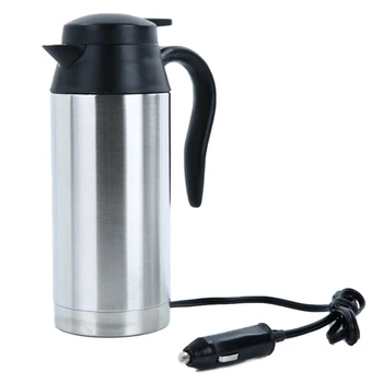 

750ml 12V 24V Car Heating Cup Electric Kettle Pot Camping Travel Trip Coffee Tea Water Heated Mug Boiling
