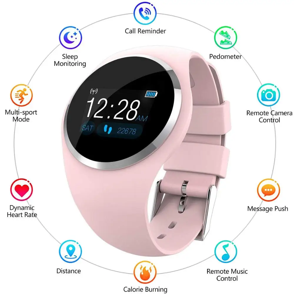 

New Style Color Screen Heart Rate Monitor Fitness Tracker Blood Pressure Kids Women Watch for IOS Android Smart Wristband 2019