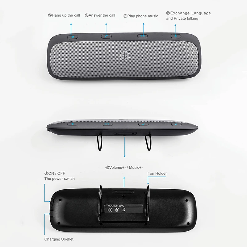 Солнцезащитный козырек bluetooth handsfree автомобильный bluetooth музыкальный плеер hands-free телефонный динамик TZ900