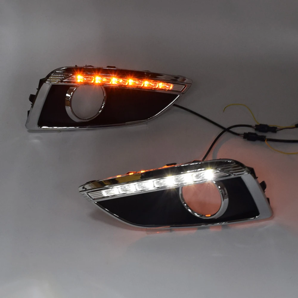 Для hyundai IX35 ix 35 2010 2011 2012 2013 светодиодный DRL Дневной ходовой светильник, противотуманная фара, реле отверстий, водительский светильник, Дневной светильник для стайлинга автомобилей