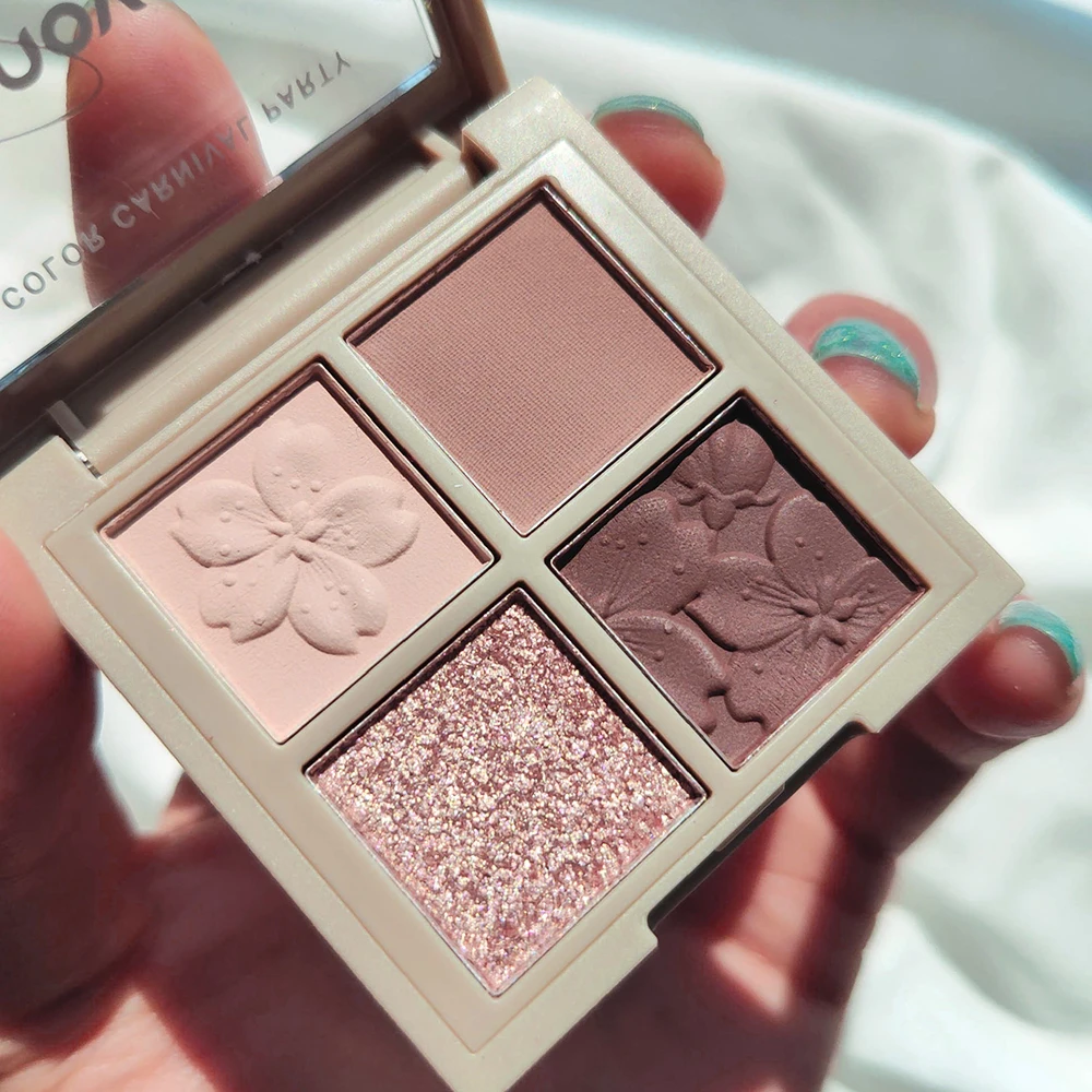 Novo Brand 4 Colors Eyeshadow Palette Matte Shimmer Glitter Nude Eyes Makeup Pigment Brighten Charming Eye Shadow Cosmetics Kit Novo Brand 4 Colors Eyeshadow Palette Matte Shimmer Glitter Nude Eyes Makeup Pigment Brighten Charming Eye Shadow Cosmetics Kit