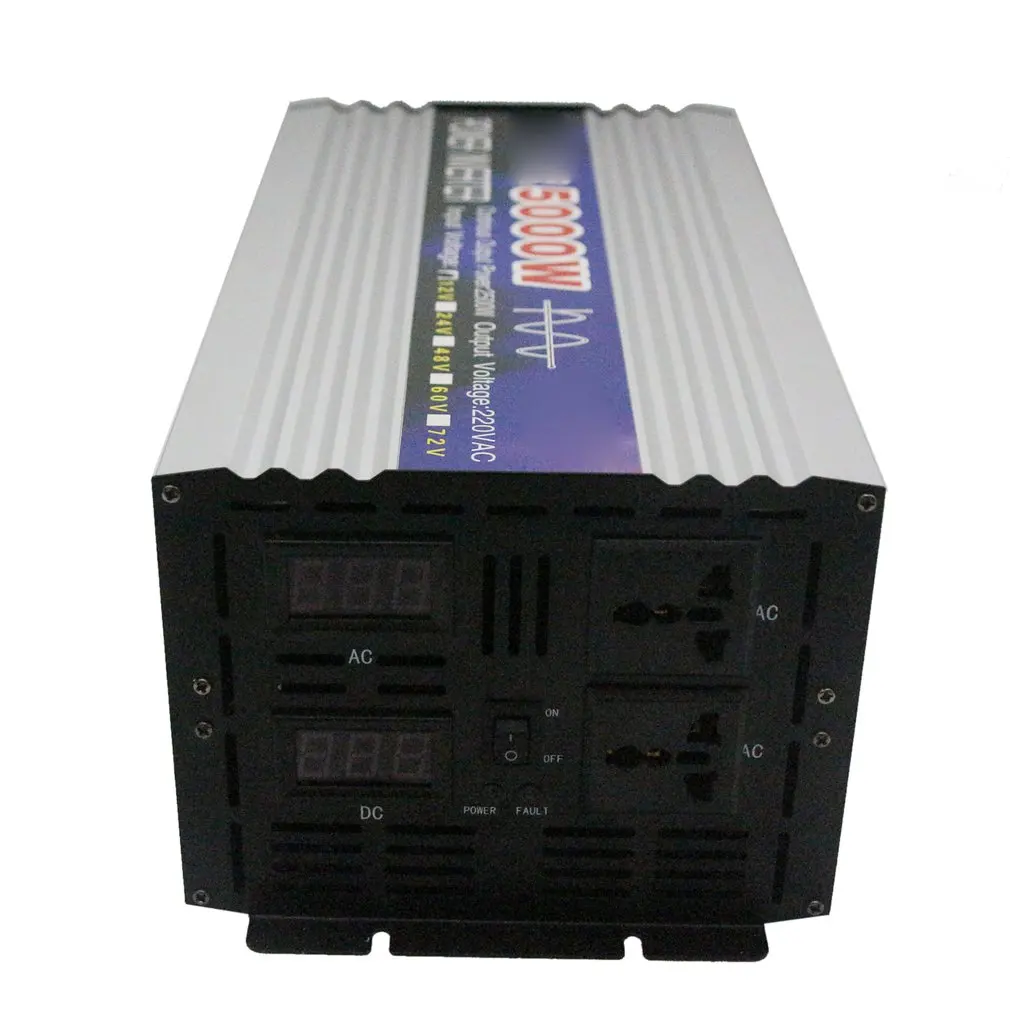 US $202.19 5000W Pure Sine Wave Intelligent String Inverter Dual Digital Display Power Inverter Car Converter Adapter with Dual Fan