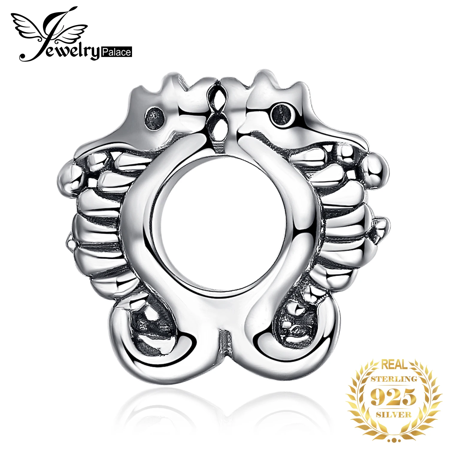 JewelryPalace 925 пробы Серебряный поцелуи морской конек Романтическая любовь Шарм