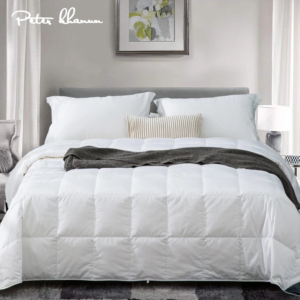 Peter Khanun 100% White Down Quilt Lightweight Comforter Summer Duvet Insert Cooling Blanket TTC Shell Twin Queen King Size 022