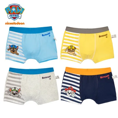 C (6-7T) 4 шт./компл. из мультфильма «Щенячий патруль» из Короткие трусы, трусики для девочек, одежда для маленьких мальчиков и девочек, хлопковое детское нижнее белье с принтом из мультфильма «Щенячий патруль patrulha, Набор детских игрушек подарки - Цвет: C (6-7T)