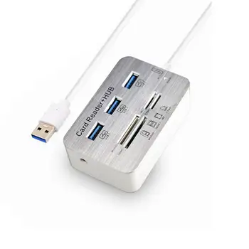 

Aluminum 3 Port USB 3.0 Hub MS SD M2 TF Multi-In-1 3.0 US Memory Adapter Card card USB Reader Reader A6Y4