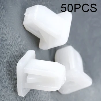 

Assortment White Plastic 50pcs Square Fasteners Car Door Kit Set Fender Trim Panel Rivet Push Retainer Tool Clips