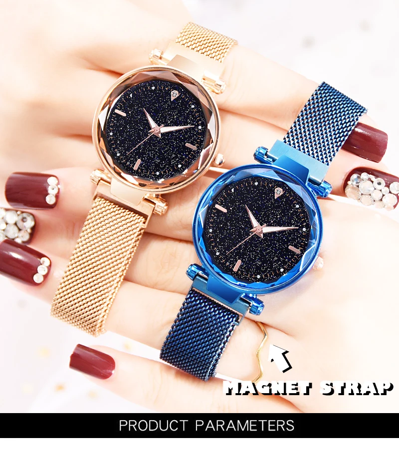 Роскошные женские часы женские часы Звездное небо магнитные водонепроницаемые женские наручные часы светящиеся relogio feminino reloj mujer