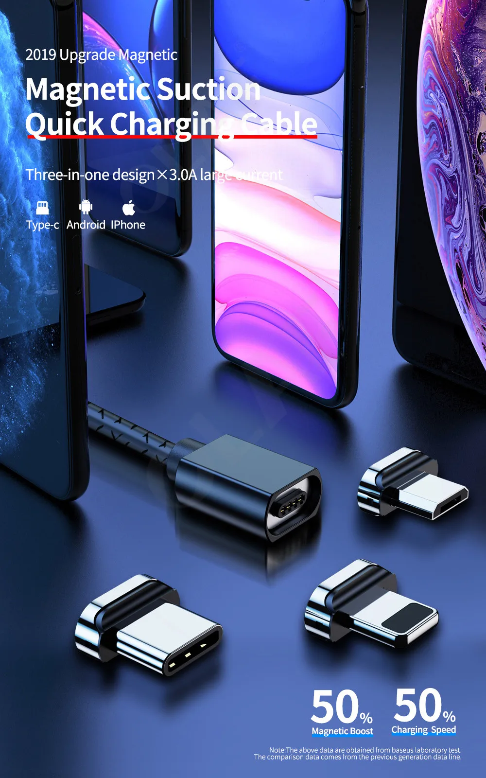 Магнитный зарядный кабель Олаф для быстрой зарядки Micro usb type-C, кабель для iPhone, samsung, Xiaomi, huawei, Магнитный провод usb для мобильного телефона