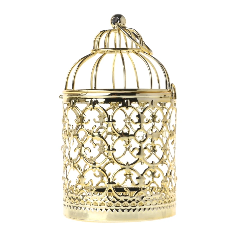 01 Полый Держатель Подсвечники Tealight подвесной фонарь винтажная клетка для птиц 3 цвета - Цвет: 01