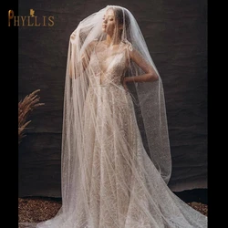 B65 Luxury Cathedral Wedding Veil Bling Bling Bride Veil without Comb Sparkle Veil White Champagne Veil Glitter Bridal Face Veil