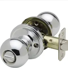 Door-Knobs Round-Ball Keyless-Handles Interior for Bathroom Locksets LWZH Stainless-Steel