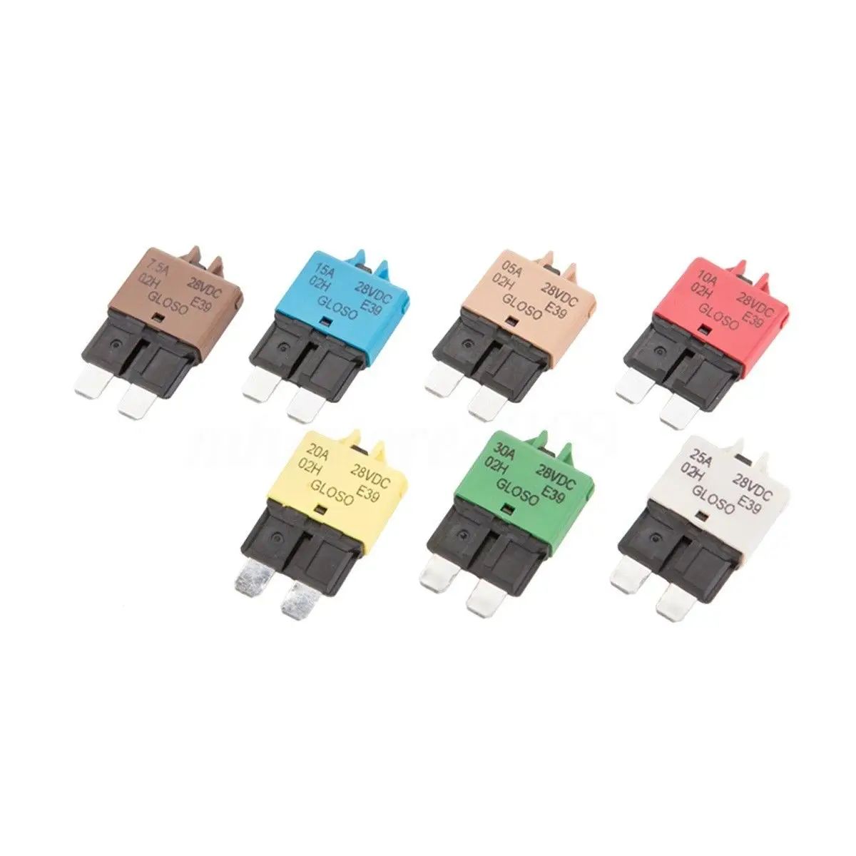 5-30A Circuit Breaker Blade Fuse Resettable Auto Manual Car Marine Rally 12V 24V