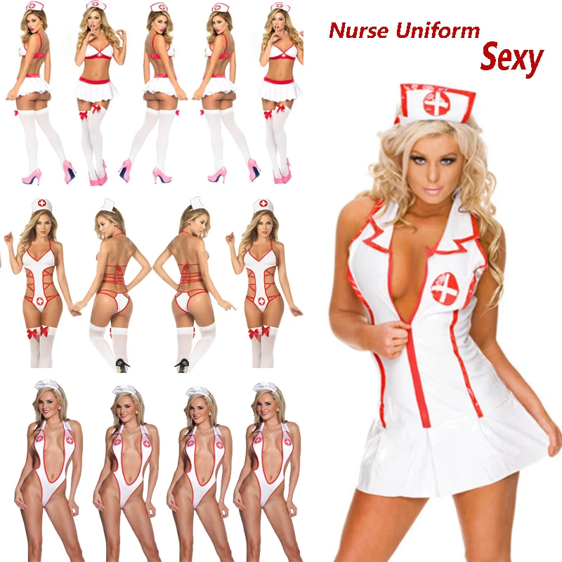 Женский эротический костюм медсестры доктора, сексуальная униформа, комплекты нижнего белья на Хэллоуин, нарядное платье-косплей, ночное белье