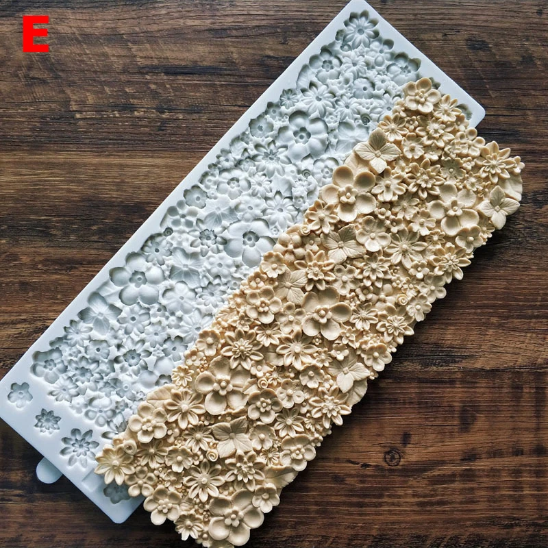 Силиконовые помадки торт лимонный шоколад конфеты печенье Gumpaste форма для выпечки кружевной коврик Свадебные украшения боковой части торта инструменты