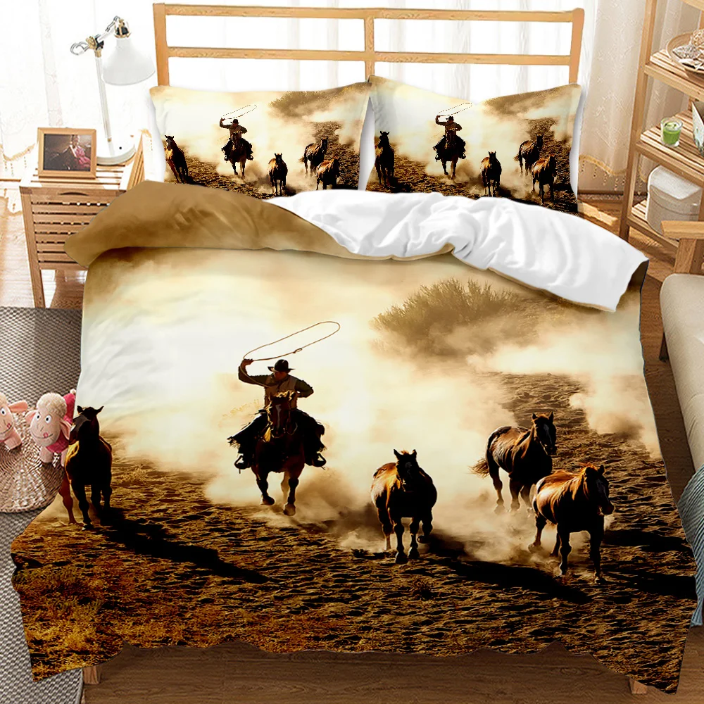 

Western cowboy map customizable three-piece 3D digital printing duvet cover set single bed double bed quilt cover