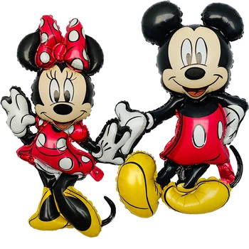 

1pc Mickey Minnie Balloons Giant Red Bowknot Standing Mouse Balloons Kids Birthday Party Decorations Classic Toys