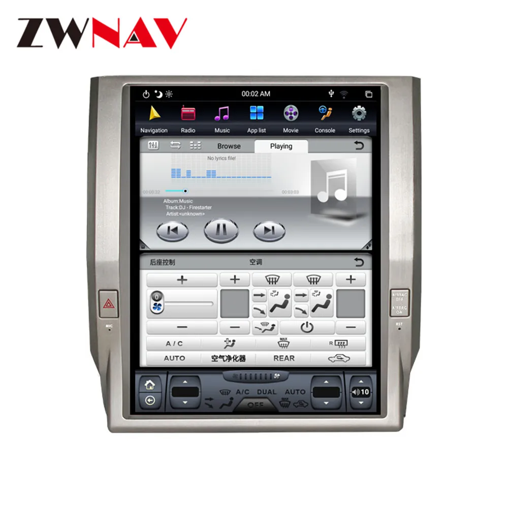 Excellent Android 9.0 Vertical sceen Tesla style Car GPS Navigation For Toyota Tundra 2014+ headunit Multimedia player radio tape recorder 5