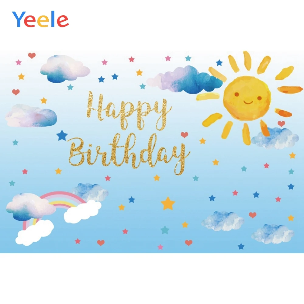 Фоны Yeele для фотосъемки детей день рождения солнце облако радуга Звездные фоны