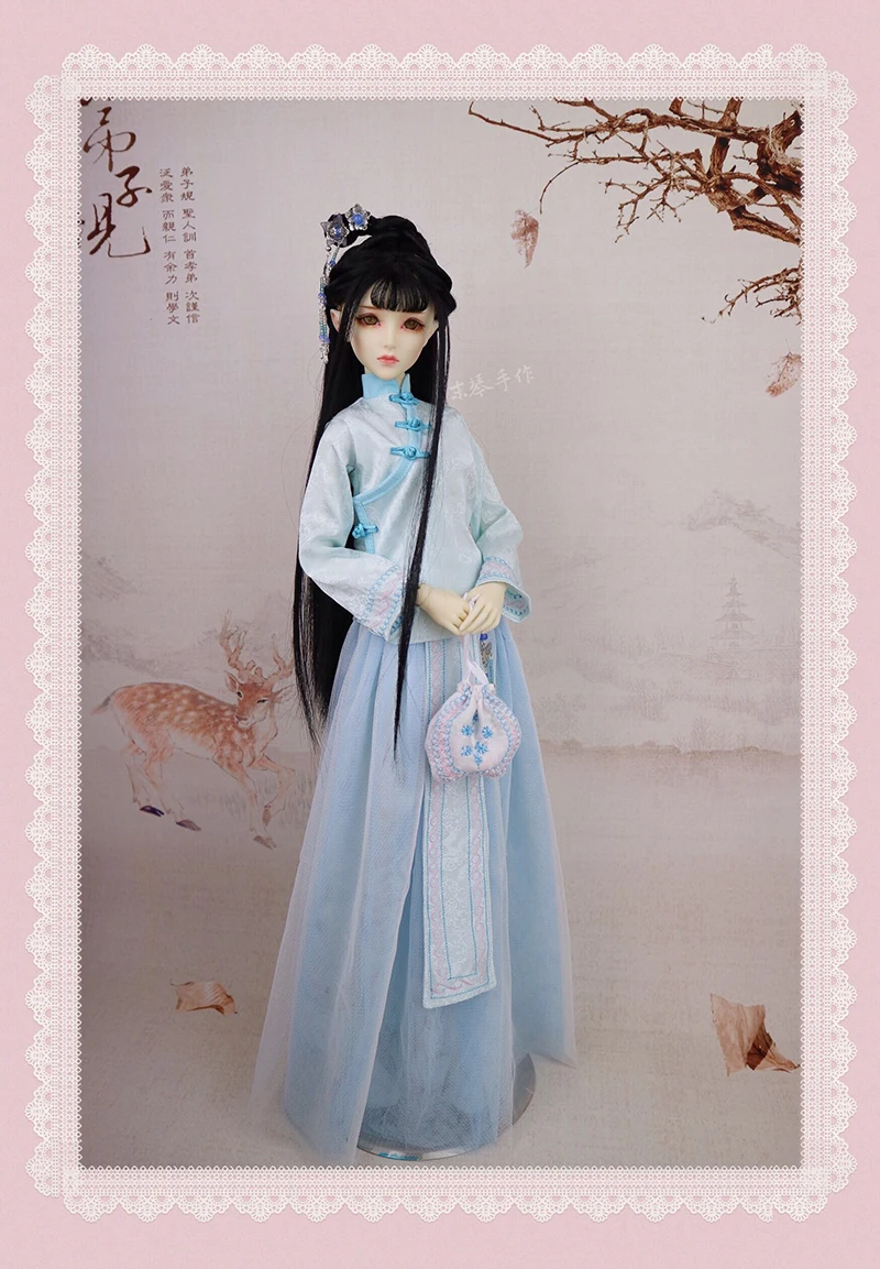 1/3 BJD аксессуары для одежды кукла Китайский древний костюм платье+ рубашка+ сумка для BJD/SD, не включает в себя куклы, обувь, парик и другие E2589