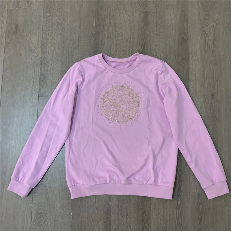 10.19 HOT SALE! Autumn Winter New women and kids diamonds O-neck long sleeve hoodies