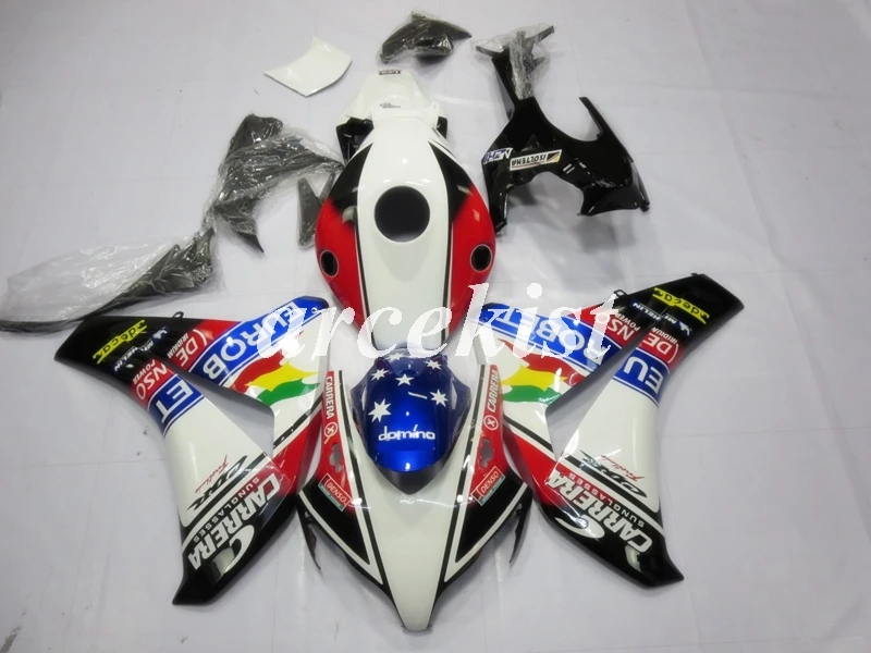 Литьевая Форма ABS мотоцикл обтекатель комплект Подходит для Honda CBR1000RR 08 09 10 11 2008 2009 2010 2011 тела набор оранжевый - Цвет: white red
