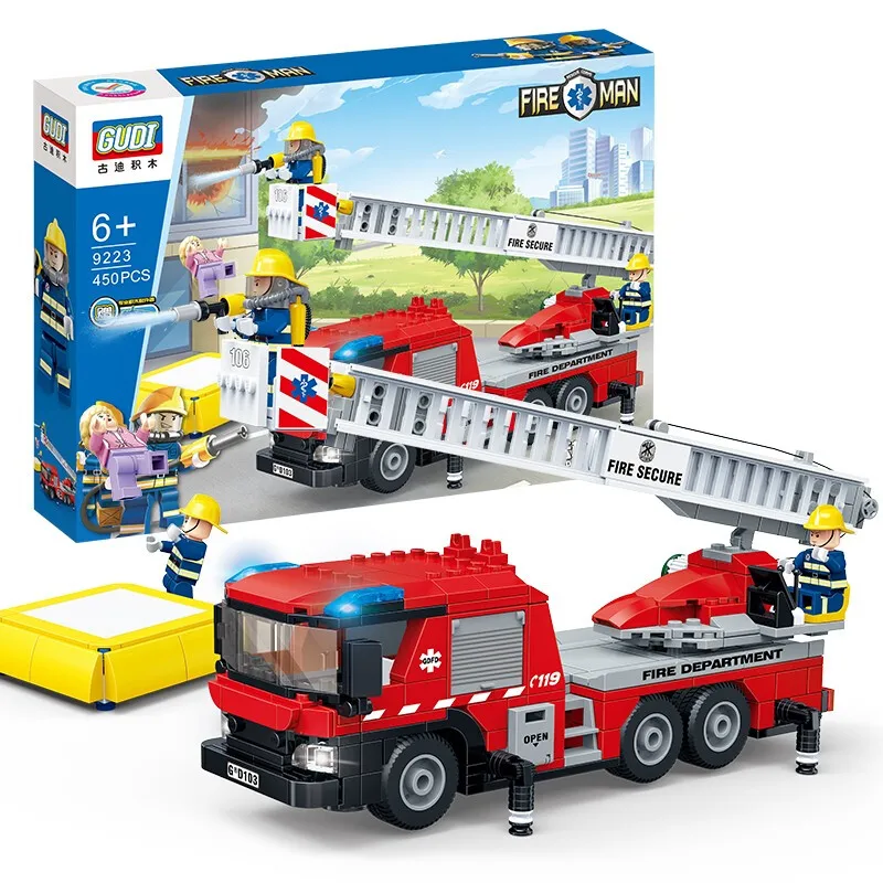 NEW City Fire Sets Fireman Ladder Fire Truck Building Blocks Model Sets Bricks Classic For Children Toys Kids Gift