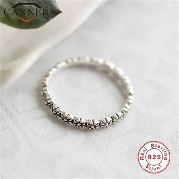 

2019 European American Design 100% real 925 silver rings for women Simple Personality Vintage flower ladies Ring Retro Jewelry