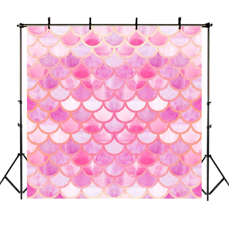 Sous Mer Sirene Toile De Fond Rose Sirene Ecailles Queue Photographie Arriere Plan Fille Bebe Douche Fete Banniere Decoration Decors Aliexpress