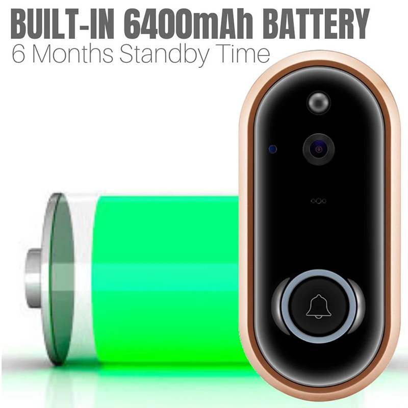 

Smart Doorbell Kit Camera Chime Batteries Screw Bag Video Intercom Infrared Sensor Security Home Door Bell
