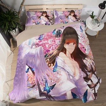 

3D Azur Lane Sexy cartoon beauty Bedding Set Wedding Duvet Cover Bedclothes Twin Full queen king size 3pcs Home Textiles