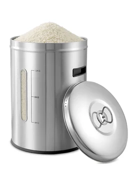 

304 stainless steel rice barrel household moistureproof and insect proof bucket 15kg kitchen containers 25kg storage containers