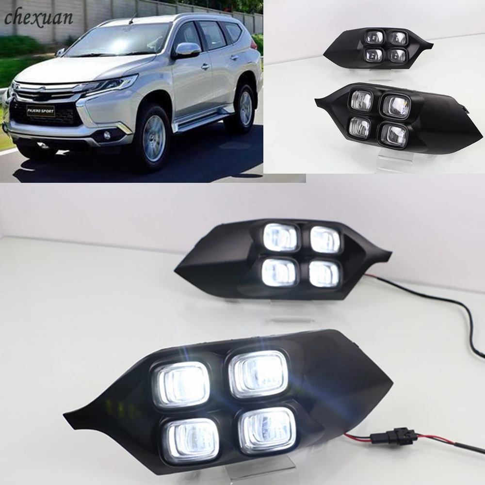 CSCSNL 1 пара Автомобильные светодиодные фары для Mitsubishi Pajero Sport 2016 2019 дневные ходовые