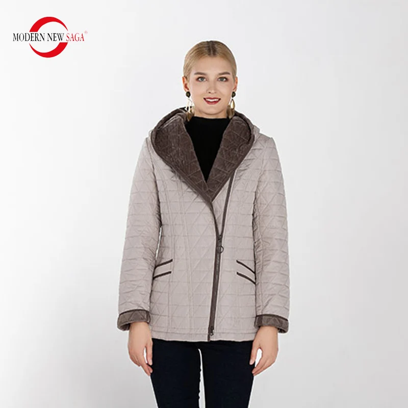 

MODERN NEW SAGA 2019 New Autumn Collection Womens Short Jacket Female Hooded Jacket Warm Parkas Office Lady Casual Jackets