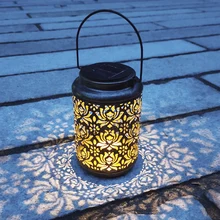 Lampy słoneczne latarnia dekoracje ogrodowe led light outdoor wodoodporne oswietlenie ogrodu słonecznego Hollow-out ozdoby ogrodowe dekoracje wiszące tanie tanio everso CN (pochodzenie) SOLAR iron Żarówki LED