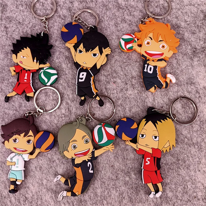 Anime Haikyuu PVC Keychain Hinata Oikawa Tooru Figure Pendant Key Chain Volleyball Boy Ring Fans Collection Holder Gift | Украшения и