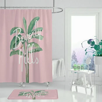 

Plant Series Shower Curtain Bathroom Waterproof Polyester Shower Curtain Flower Print Curtains for bathroom shower With Hooks
