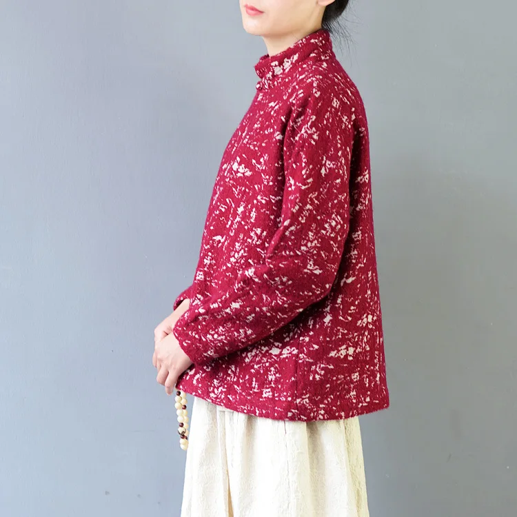 

Autumn And Winter New Products Origional Jacquard Women's Woolen Short Coat Retro Frog Xie Jin Cardigan Blouses Coat S430