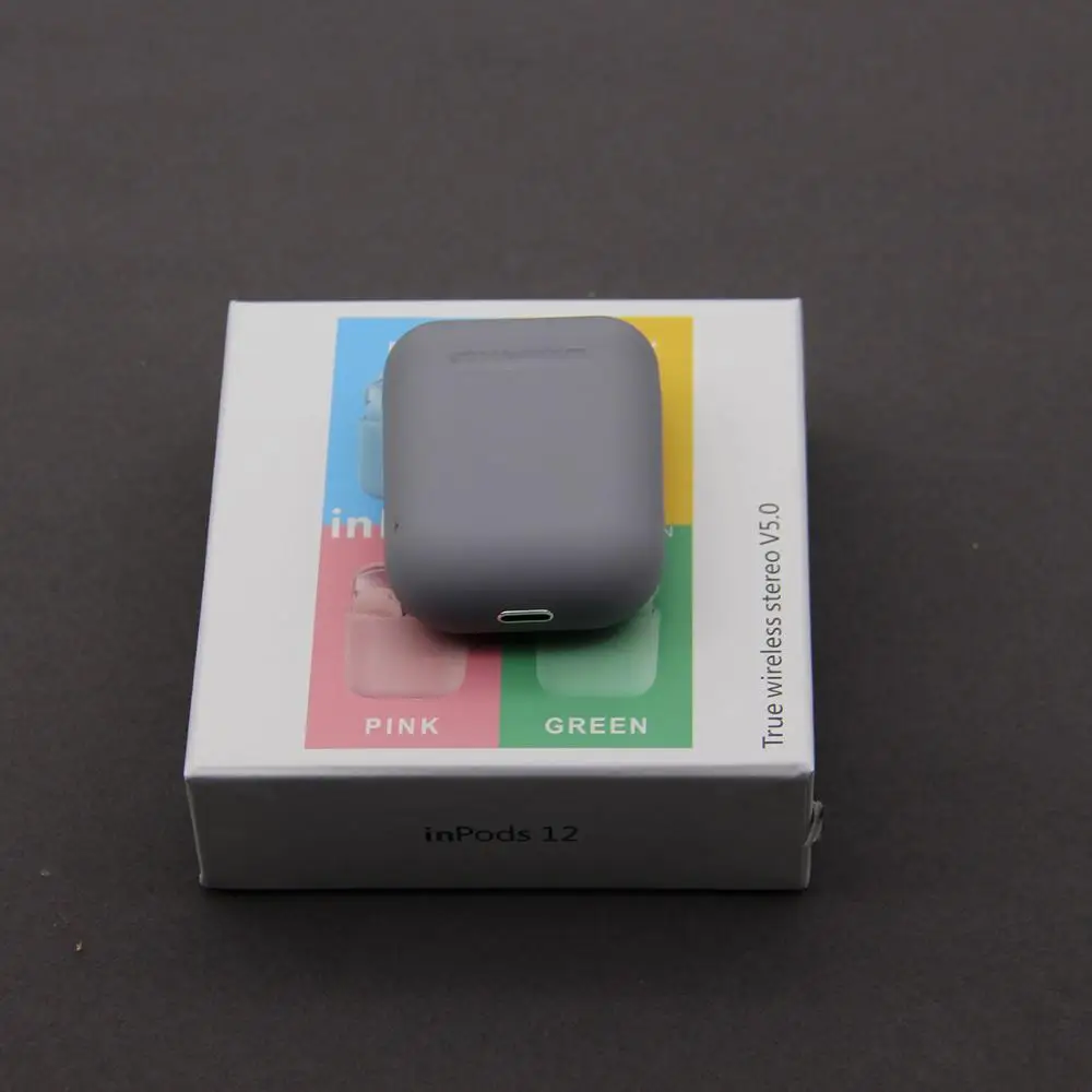 Серый Macaron Inpods 12 Mint i12 Tws наушники i7s i9s i11 беспроводные Bluetooth наушники гарнитура наушники для Iphone Android смартфон - Цвет: Серый