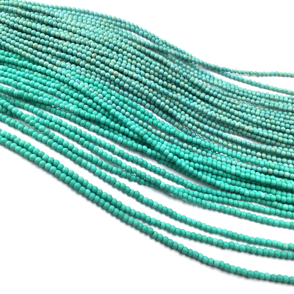 Natural Stone Loose Beads Round Shape Turquoises String Bead For