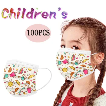 

10/20/50/100Cartoon Kids Disposable Mask 3 Layer Child Filter Hygiene Thicken Children's Face Mouth Mask Earloop Fast Delievry