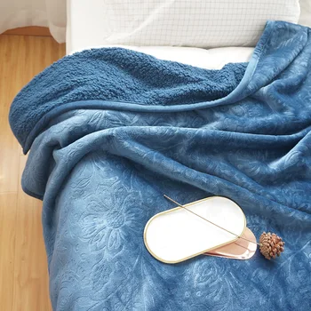 

127x152cm Sherpa Fleece Blankets And Weighted Office Luxury Winter Sofa Nap Blanket Throws Blanket