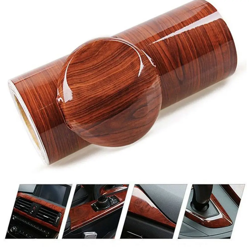 1 м DIY Авто Наклейка рулон автомобильные виниловые Стикеры древесины глянцевая