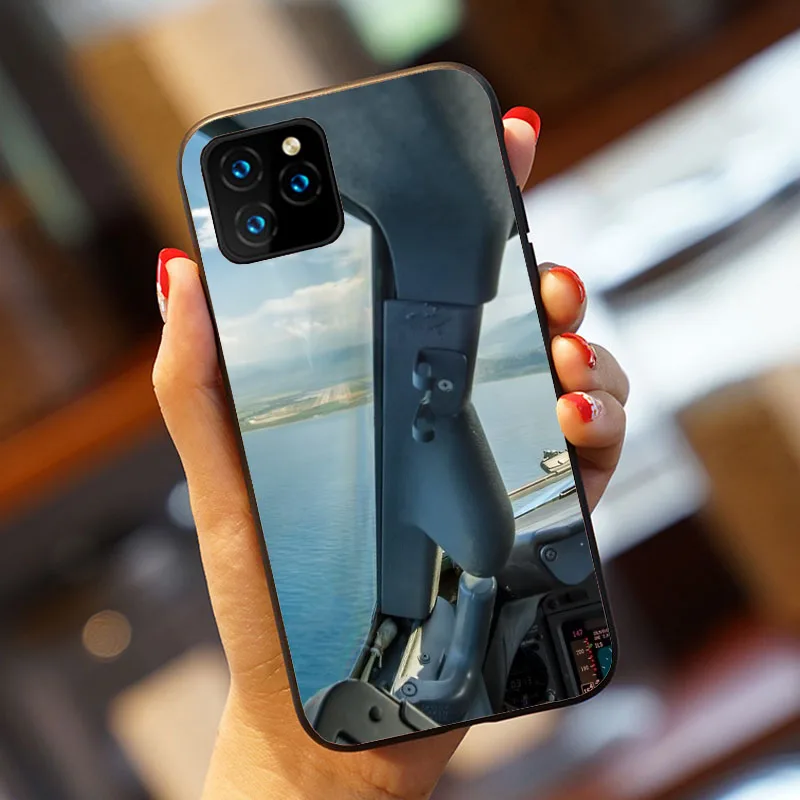 Мягкий ТПУ чехол для телефона Boeing 737 Cockpit sunrise для iPhone 7 7Plus 6S 8 Plus 11 11PRO 5S SE XS MAX XR черный чехол