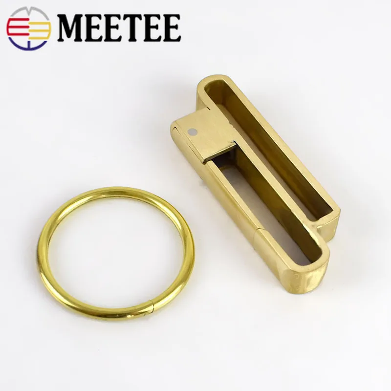 Meetee 1 шт., длина 55 мм, медь, нержавеющая сталь, брелок для ключей, пряжки для мужчин, ремень, петля для ключей, зажим, Пряжка для украшения джинсов аксессуар для рукоделия