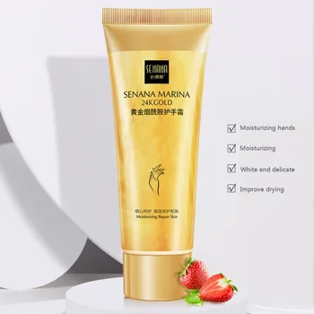 

Natural Gold Nicotinamide Hand Cream Long-lasting Moisturizing Soften Skin Lighten Fine Lines Cream