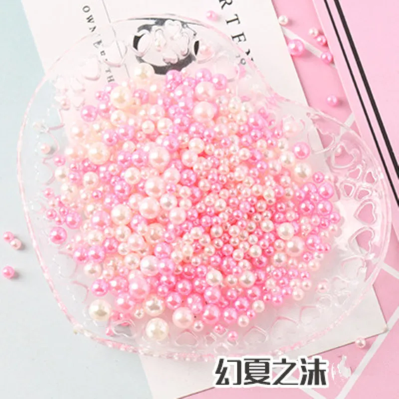 Mix Rainbow Color Round UV resin Imitation Pearl Beads no hole Loose Beads DIY Jewelry Necklace Making Craft 10g 2.5-5mm resin beads imitation pearl beads