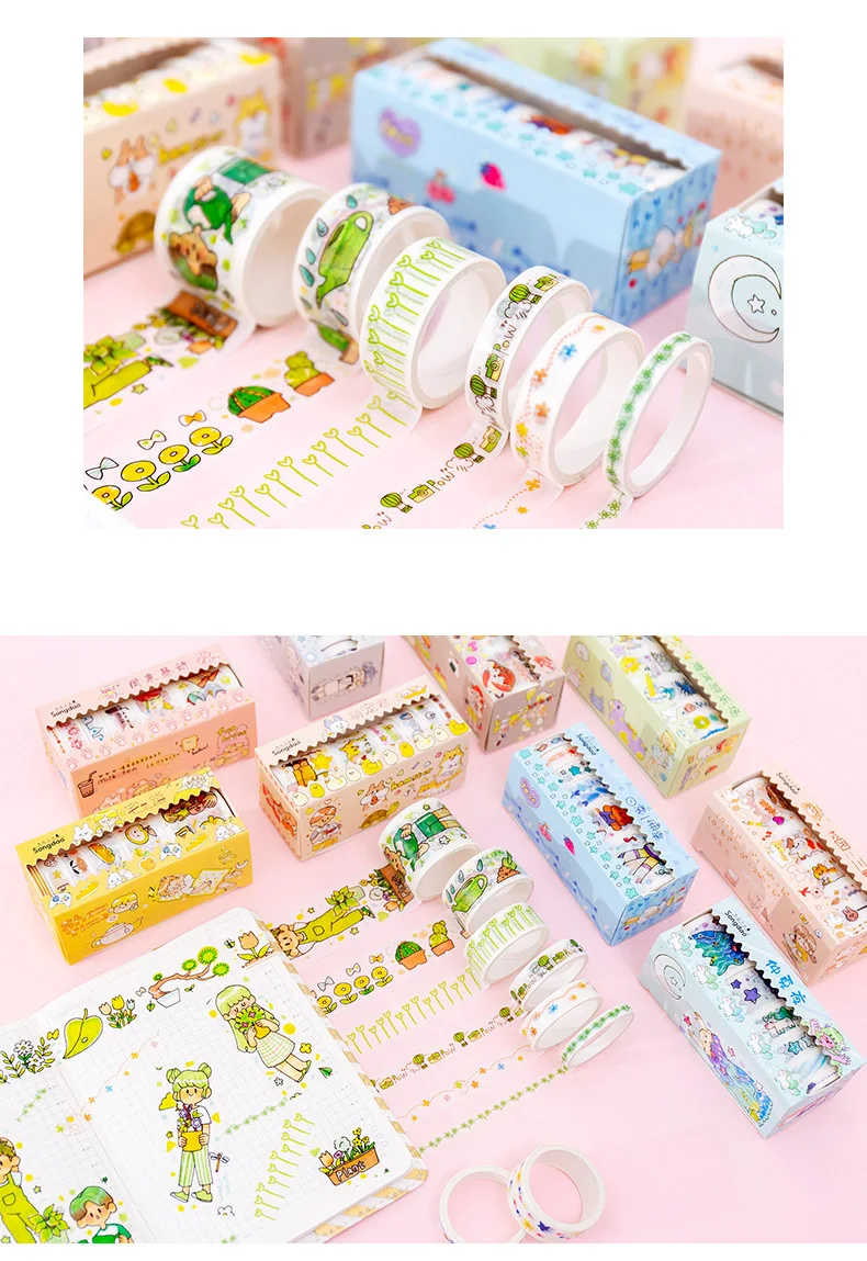 Girl daily life series Bullet Journal Washi Tape set cute Decorative Adhesive Tape DIY Scrapbooking Sticker Label Stationery